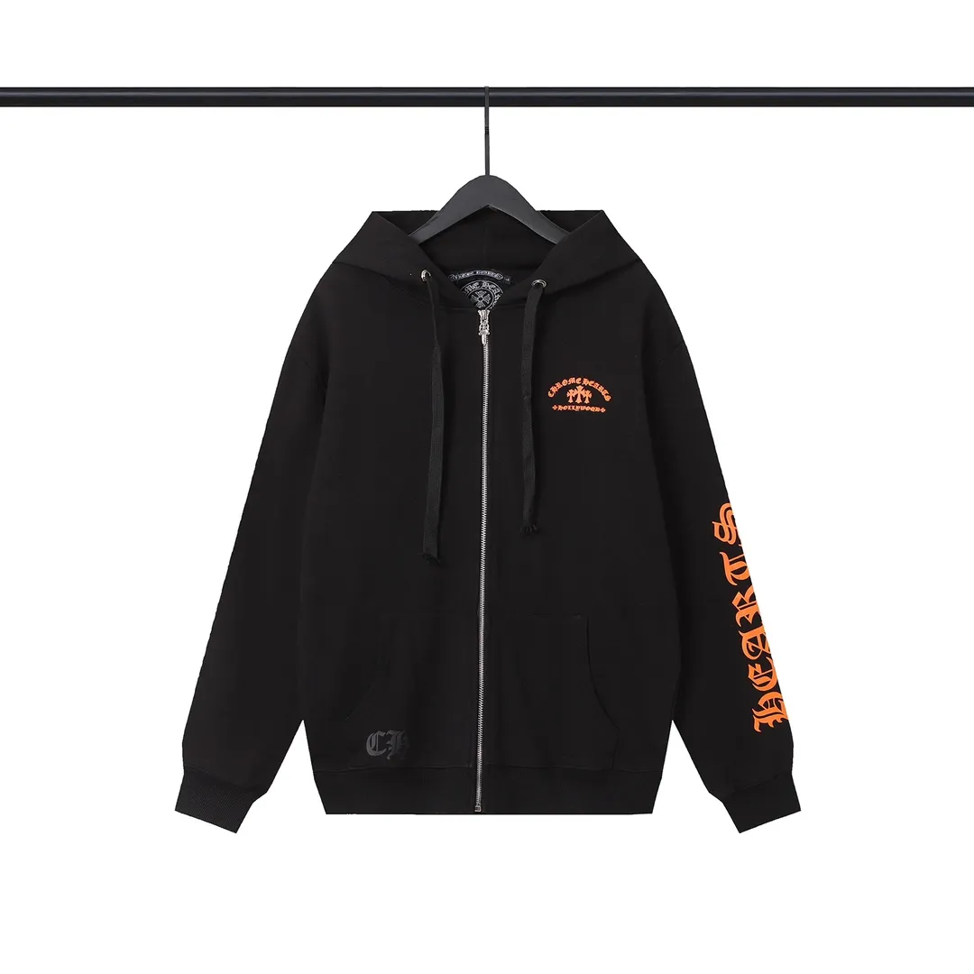 Q21—P58 -Chrome Hearts/Chrome Hearts printed zipper sweatshirt cardigan jacket -420 grams of high-density, high-quality wool, soft, delicate and skin-friendly, soft and silky to the touch, warm and skin-friendly -The hardware zipper accessories are all customized and full of details -Colour: black -Size: S M L XL